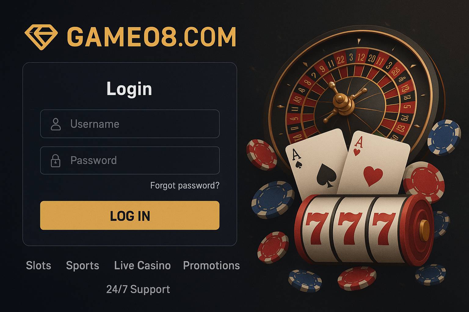 Login no Cassino GAME08.COM