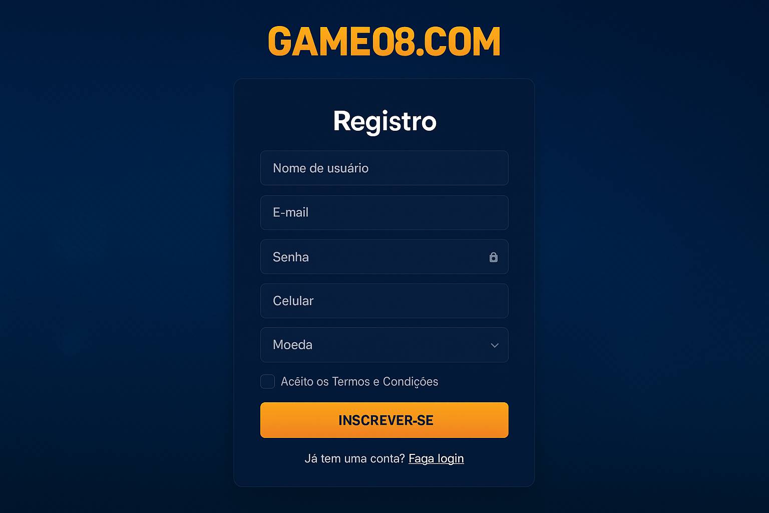 Não Perca tempo, o rRgistro na site GAME08.COM